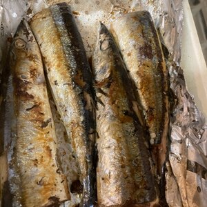 フライパンでさんまの塩焼き （焼き魚）